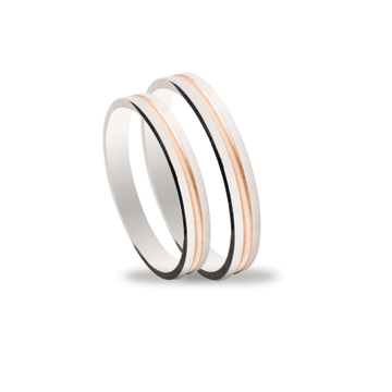 Βέρες Σετ Ροζ Χρυσές Λευκόχρυσες MASCHIO FEMMINA SL17 - themelidisjewels